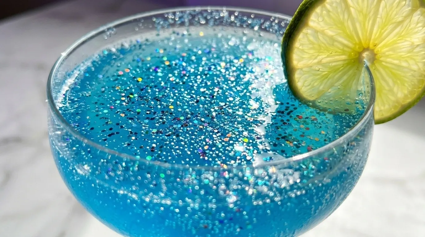 The glitter and tiny bubbles, close enough to count